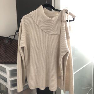 All Saints Sura Tie Neck Jumper in Wild Oat (Small)